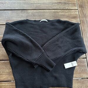Anthropologie Black Off-the-Shoulder Sweater